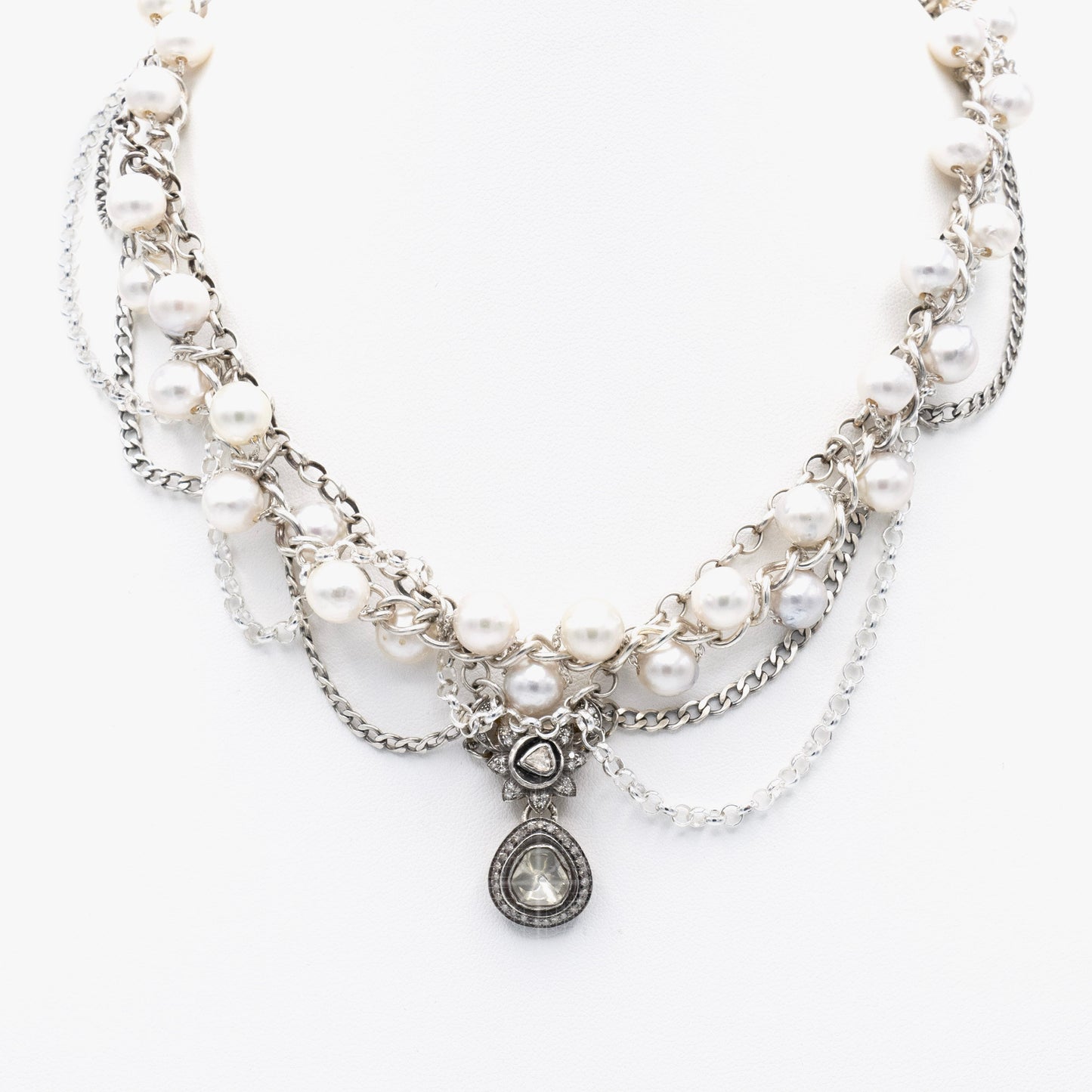 South Sea Pearl and Polki Diamond Necklace