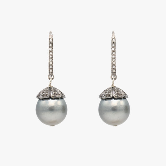 Tahitian Pearl With Diamond Bead Cap