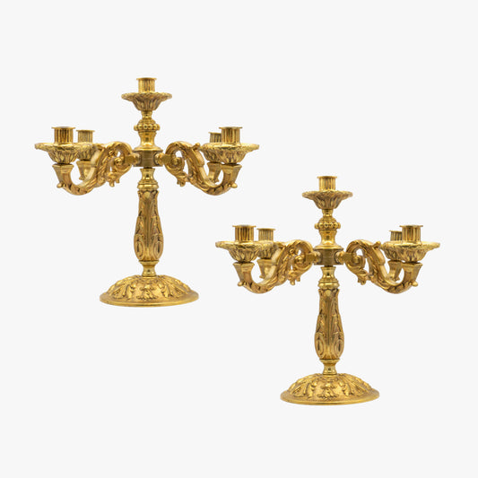 Antique French Gilt Bronze Candelabras