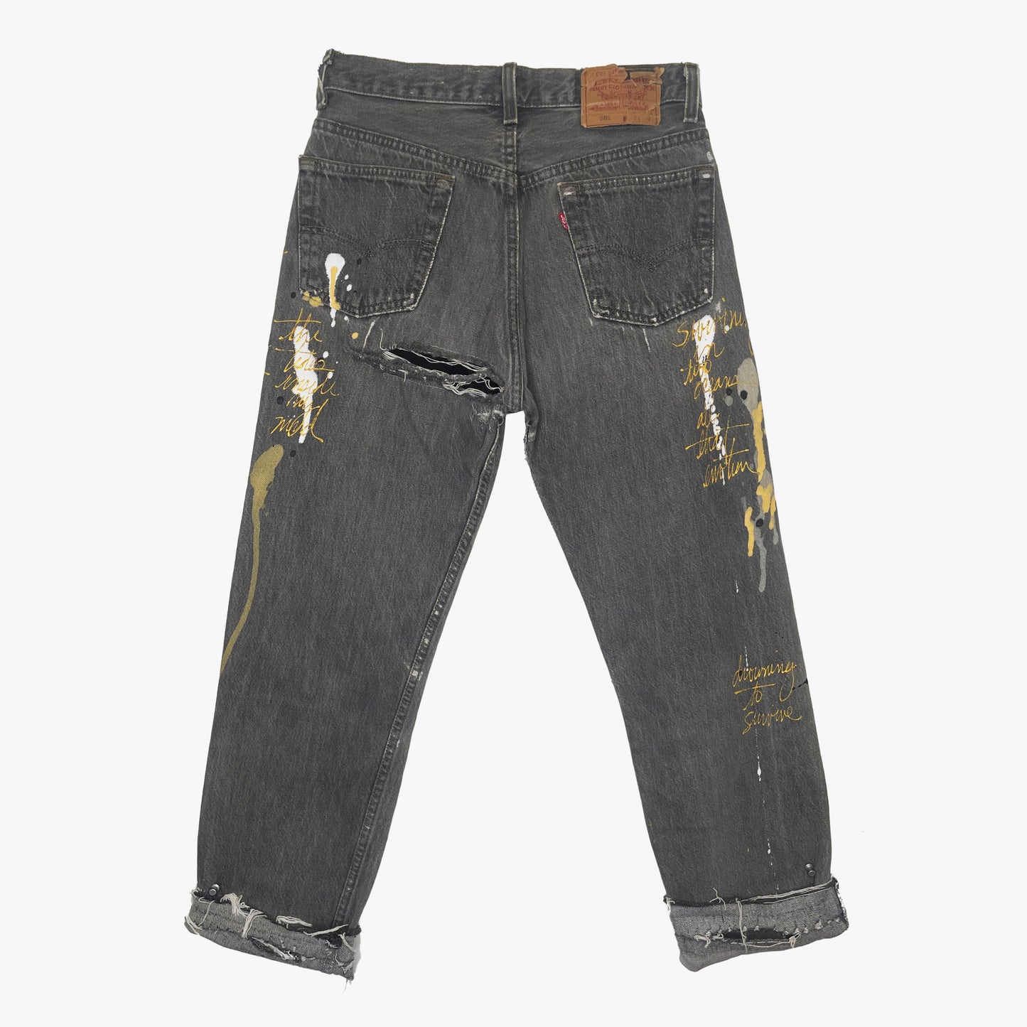 B-434 'Positive Vibes' Painted 501 Jeans