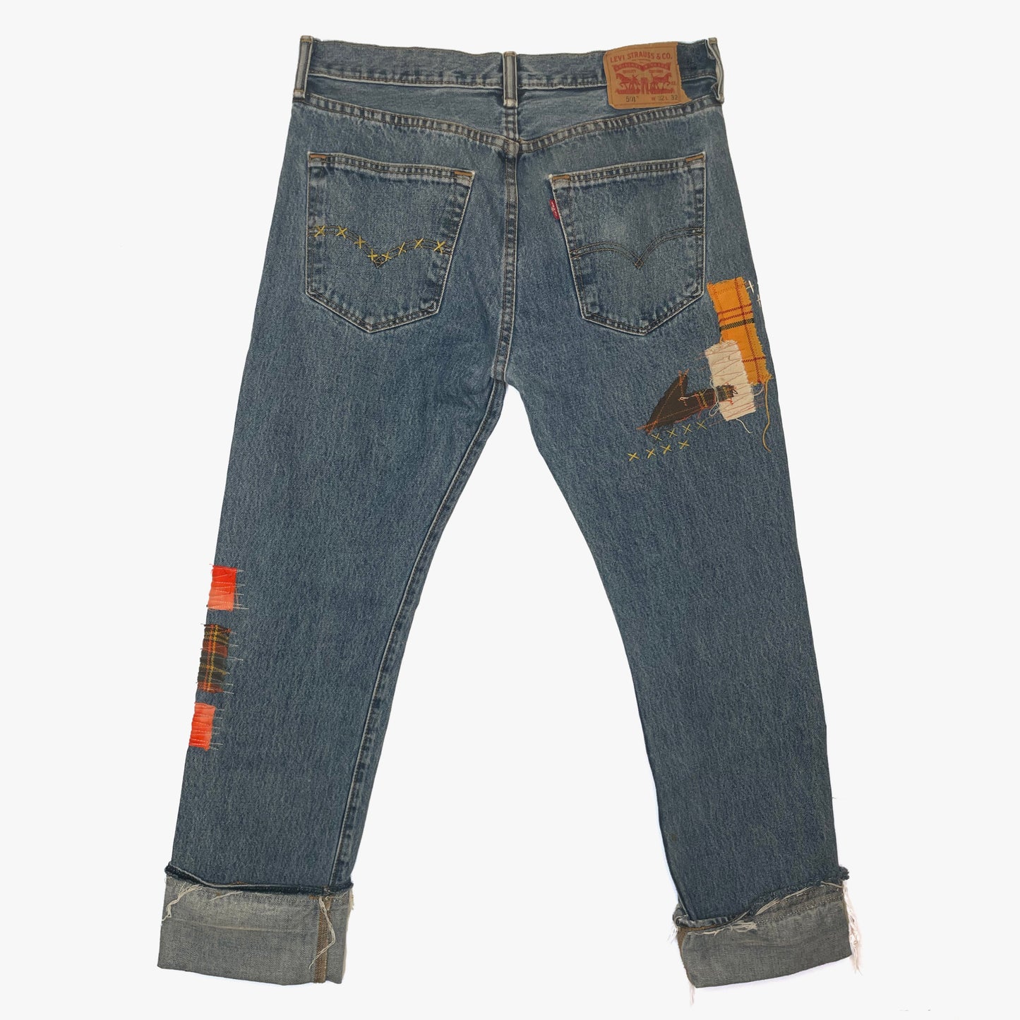 B-532 Lumber/Travel Patched 501 Jeans