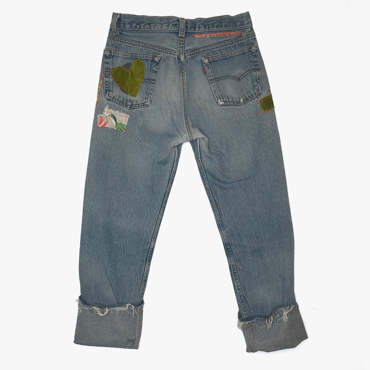 B-543 XO Patched 501 Jeans