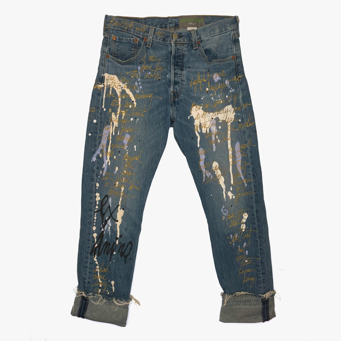 B-548 'Positive Vibes' Painted 501 Jeans