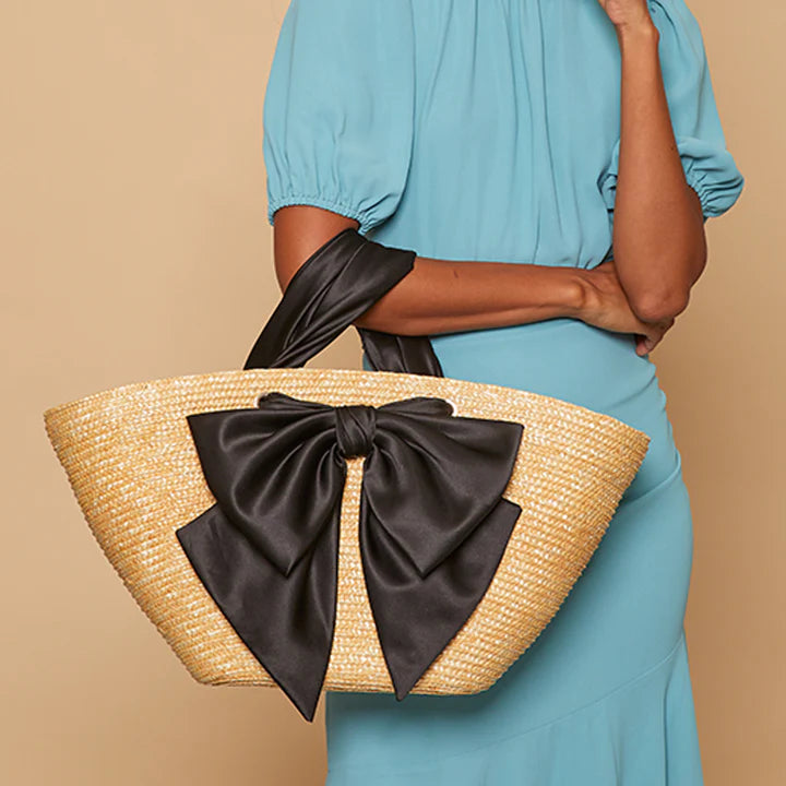 Carlotta Tote with Black Satin Bow