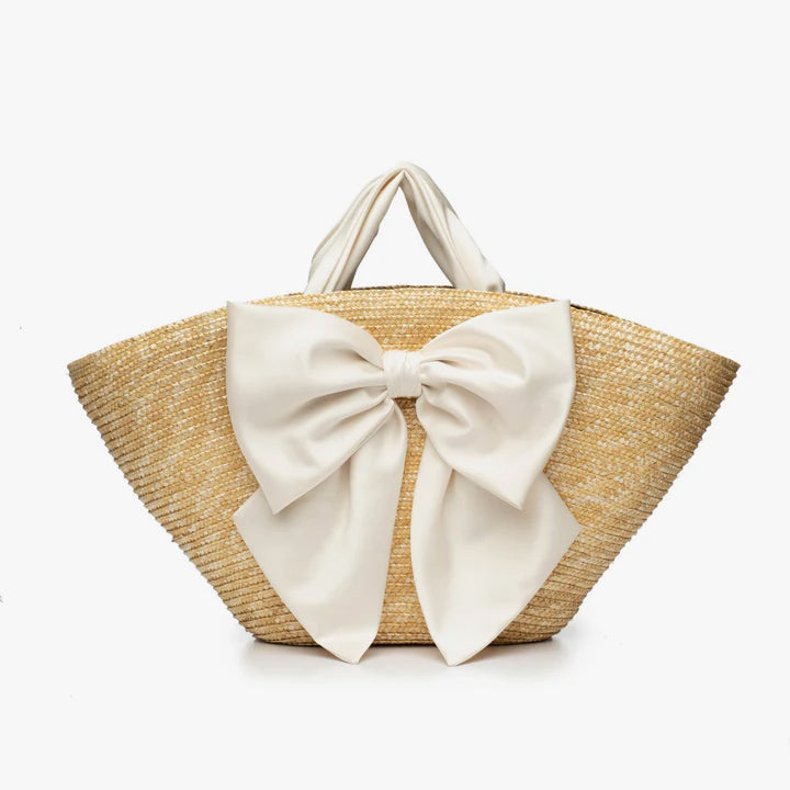 Carlotta Tote with Cream Satin Bow