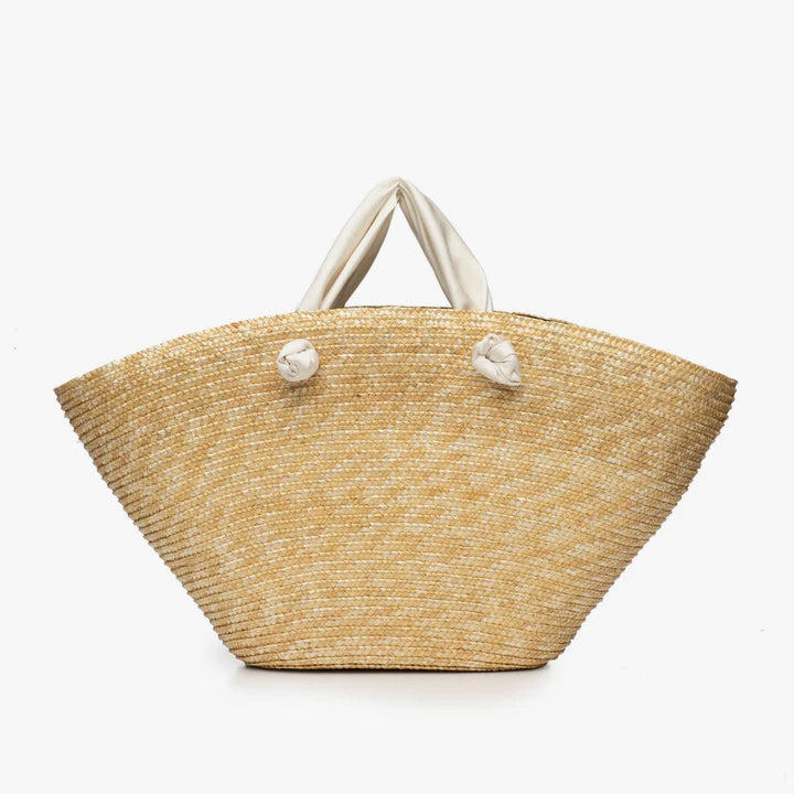 Carlotta Tote with Cream Satin Bow