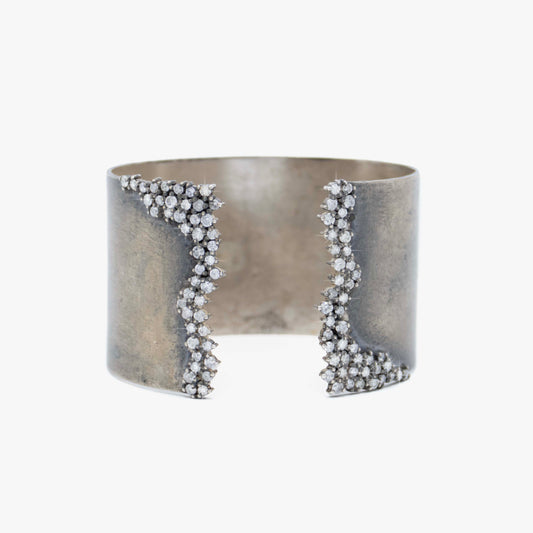 Diamond and Sterling Silver Cuff