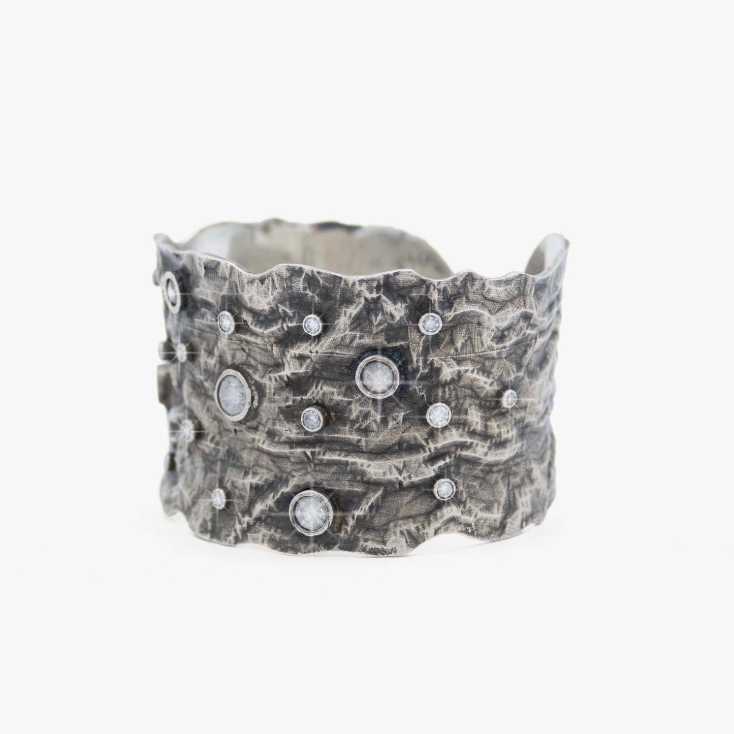 Diamond and Sterling Silver Cuff