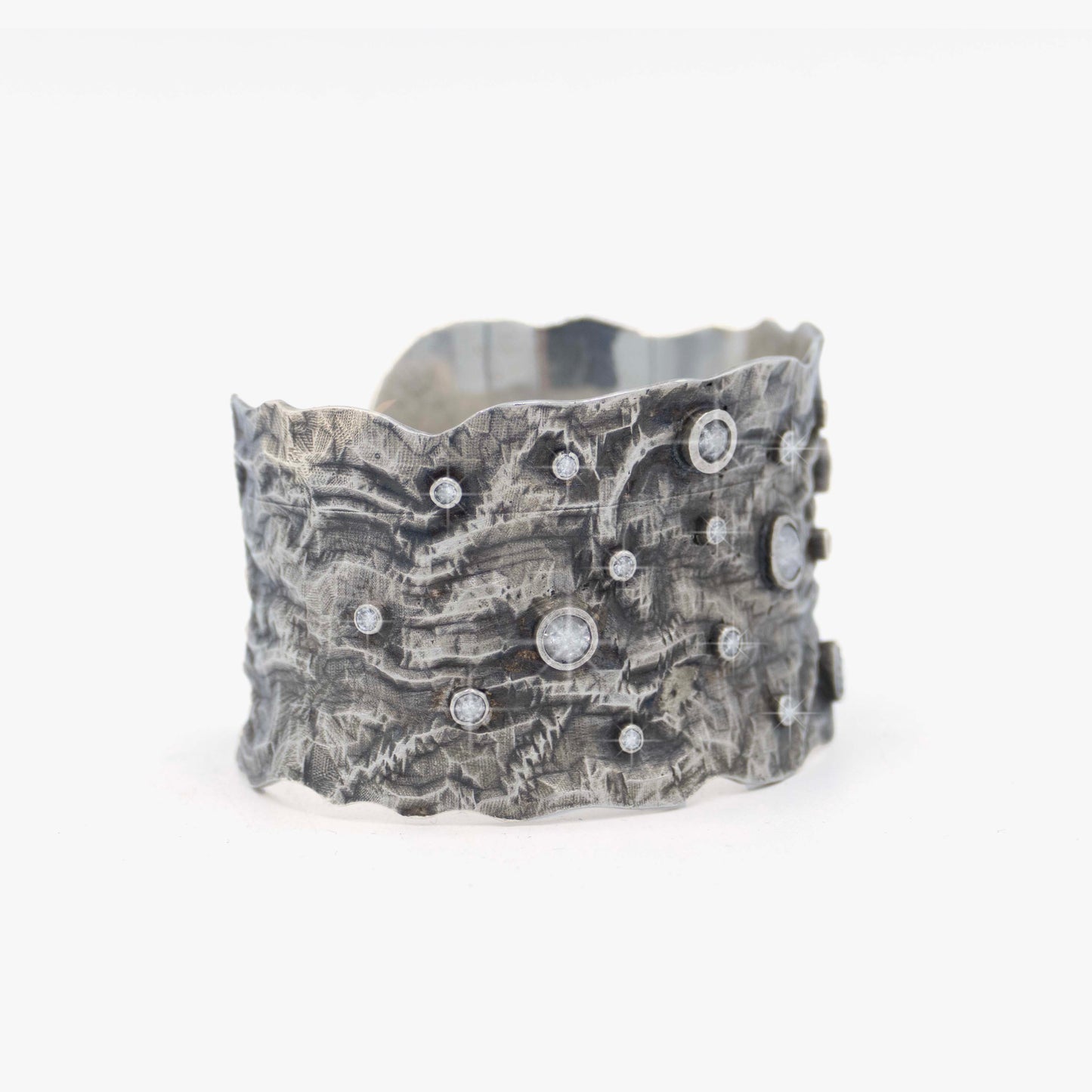 Diamond and Sterling Silver Cuff