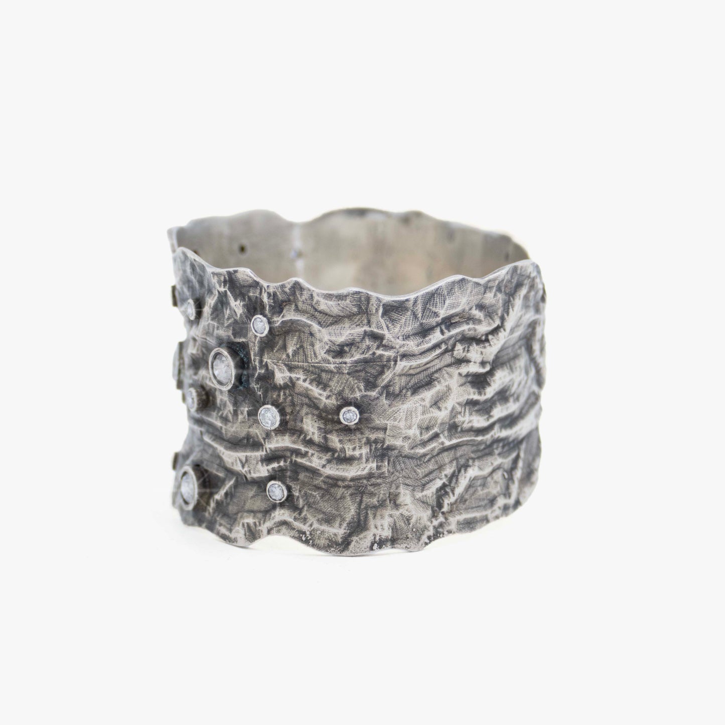 Diamond and Sterling Silver Cuff