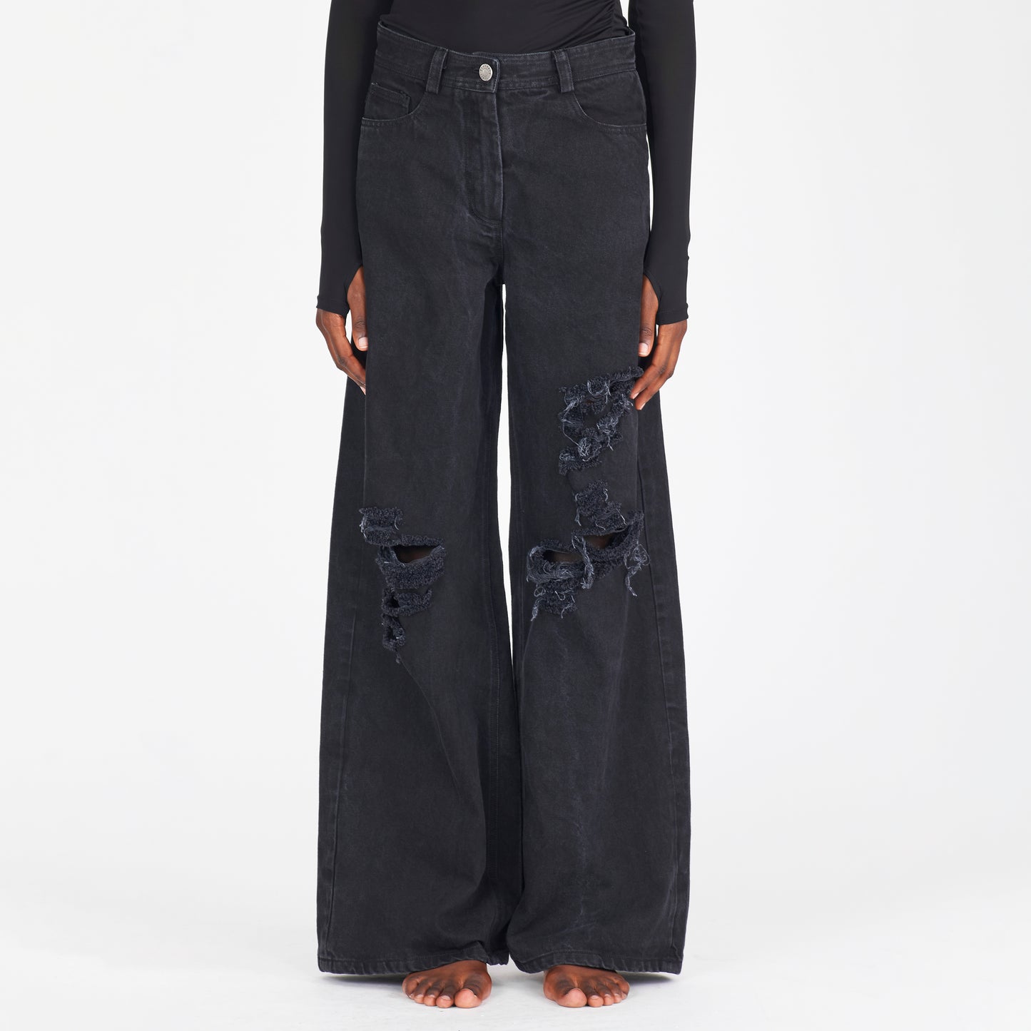 Cotton Denim Pants