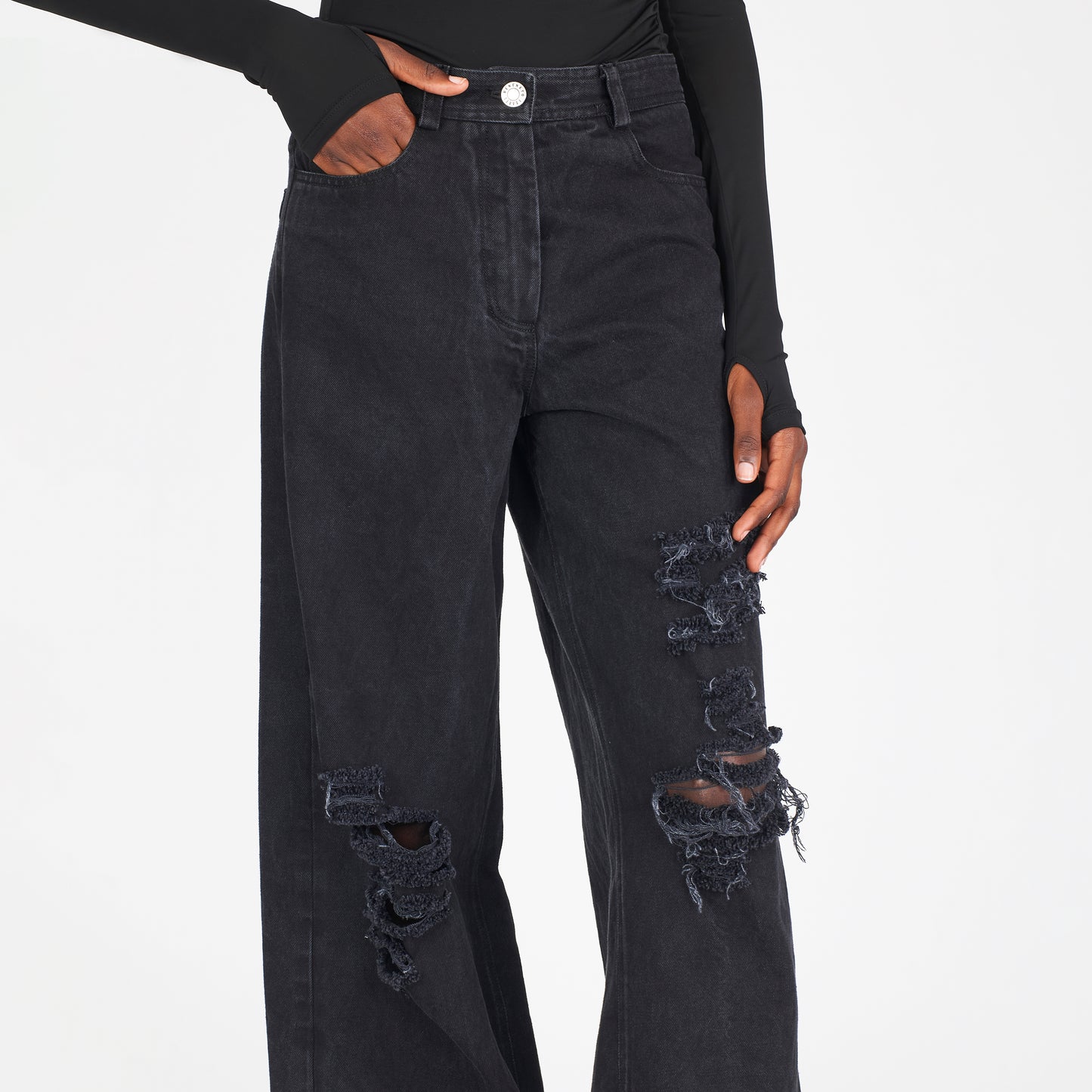 Cotton Denim Pants