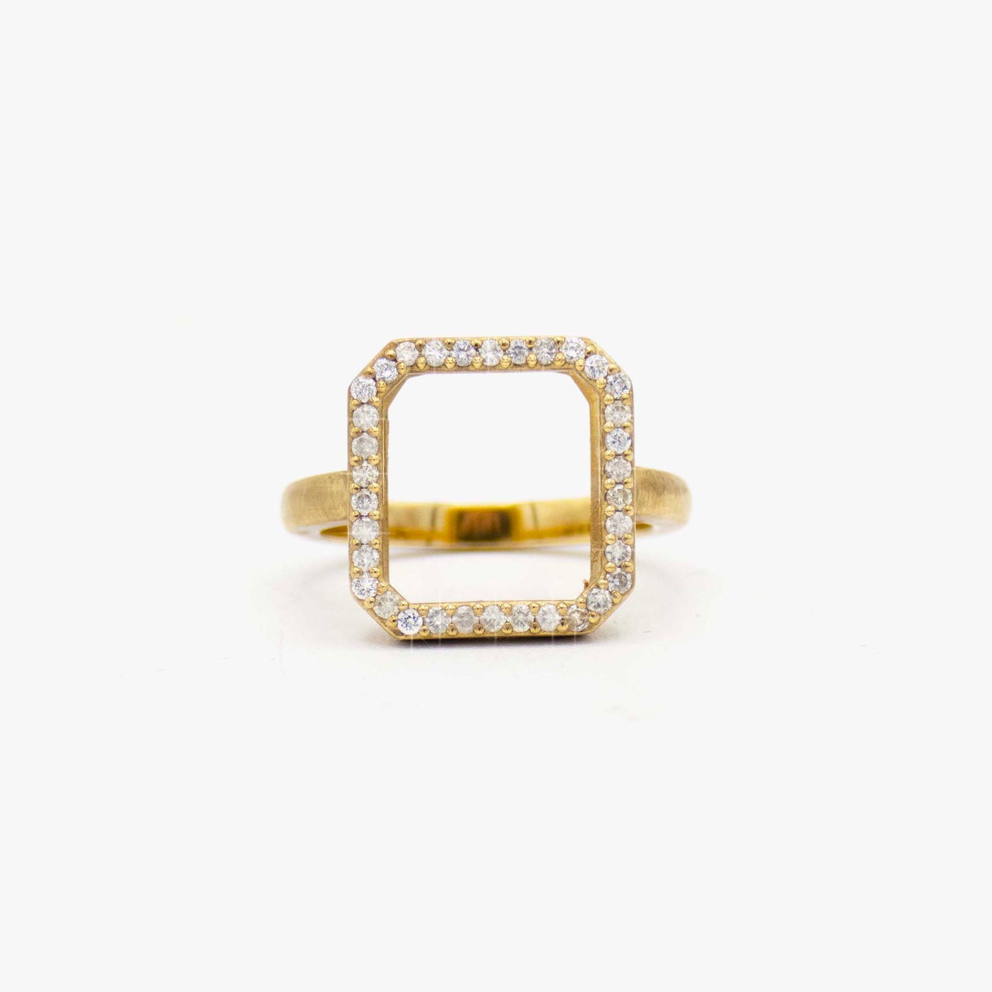 10K Gold Square and Diamond Ring