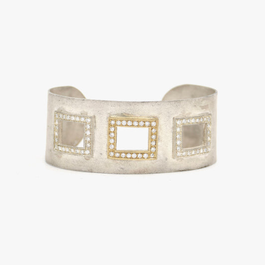 10K Gold & Sterling Silver Cuff