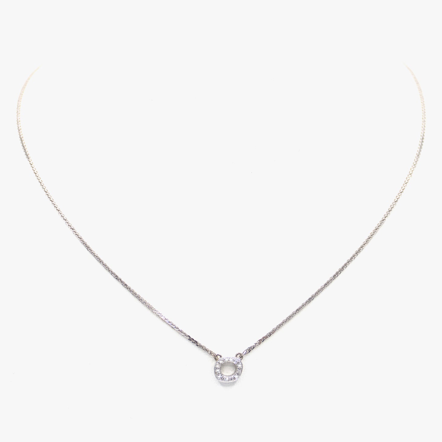 White Gold and Pave Diamond Necklace