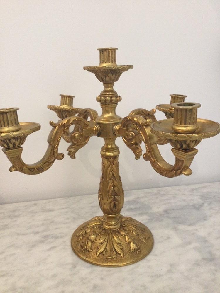 Antique French Gilt Bronze Candelabras