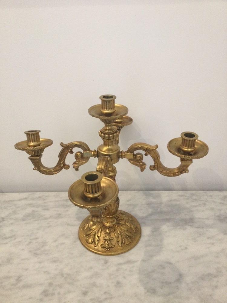 Antique French Gilt Bronze Candelabras