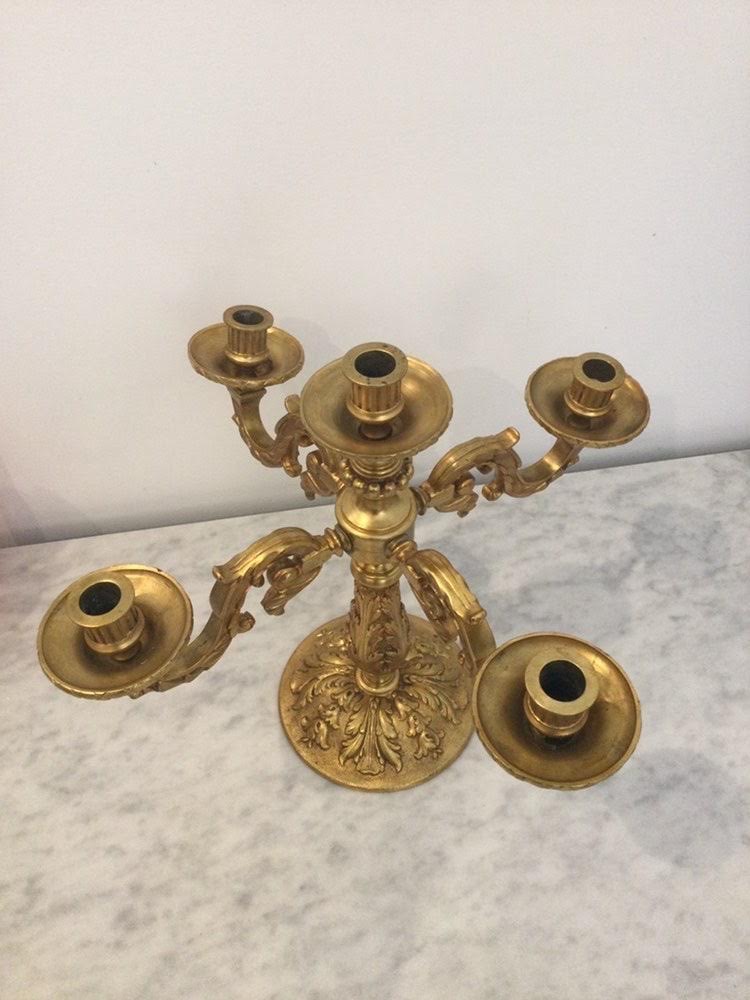 Antique French Gilt Bronze Candelabras