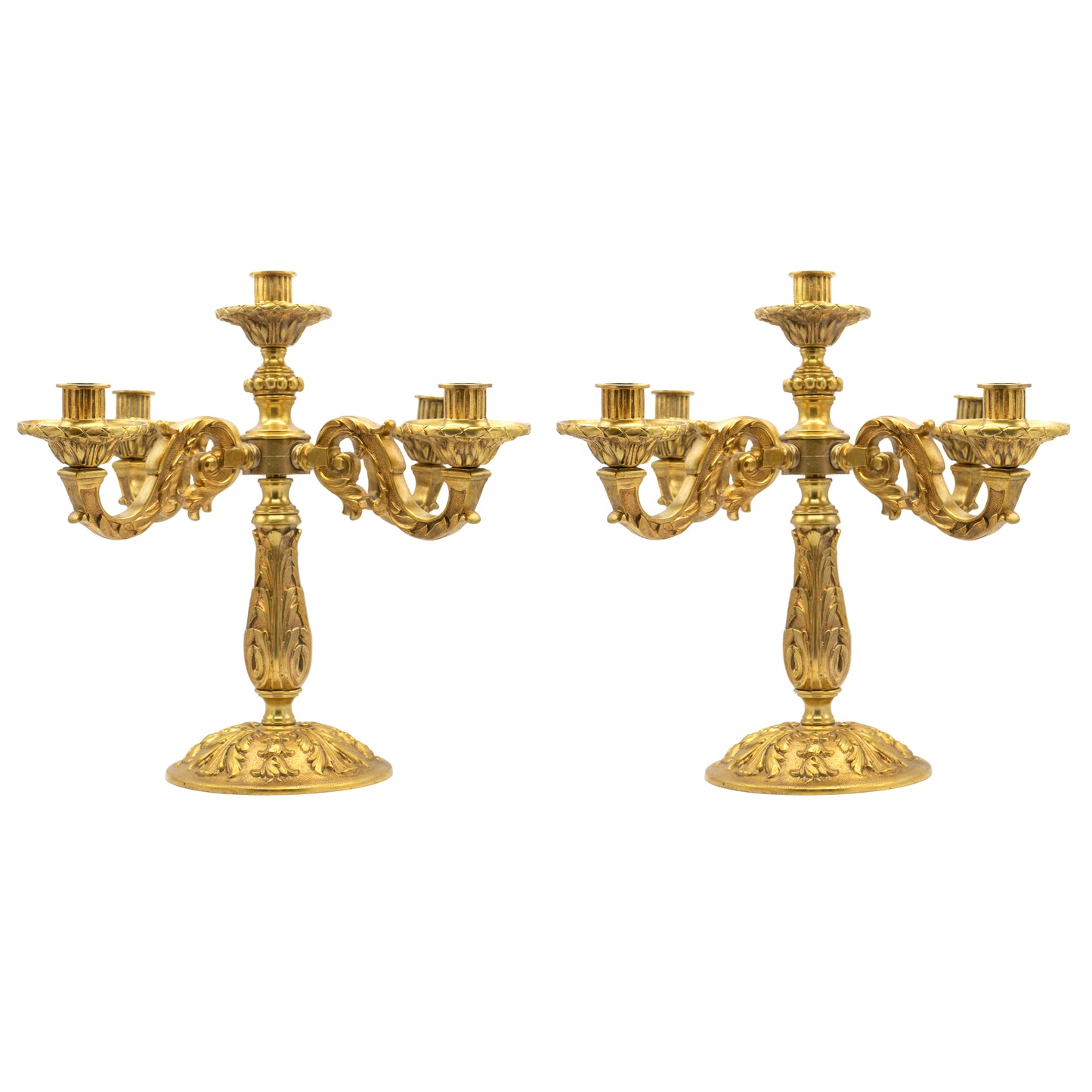 Antique French Gilt Bronze Candelabras