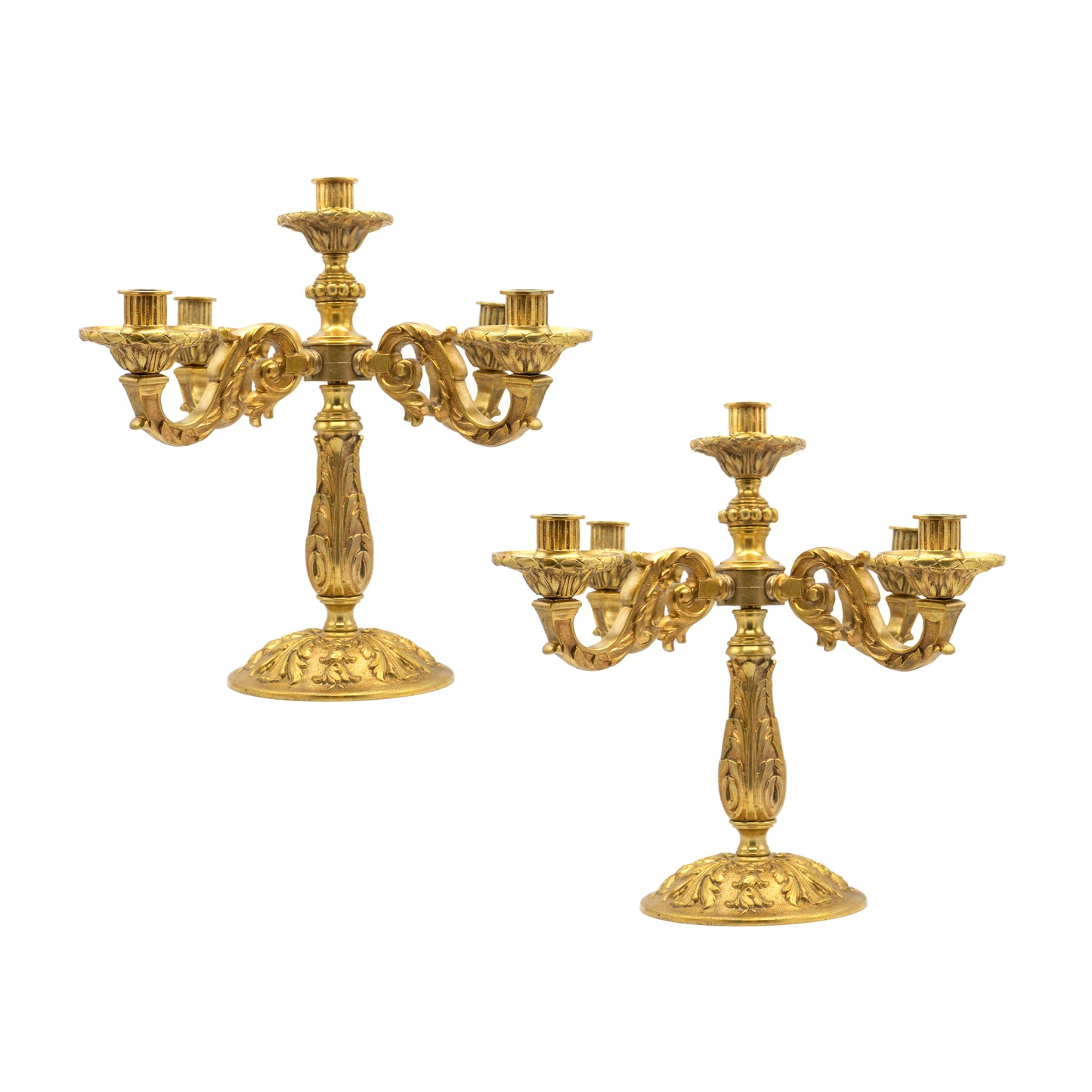 Antique French Gilt Bronze Candelabras