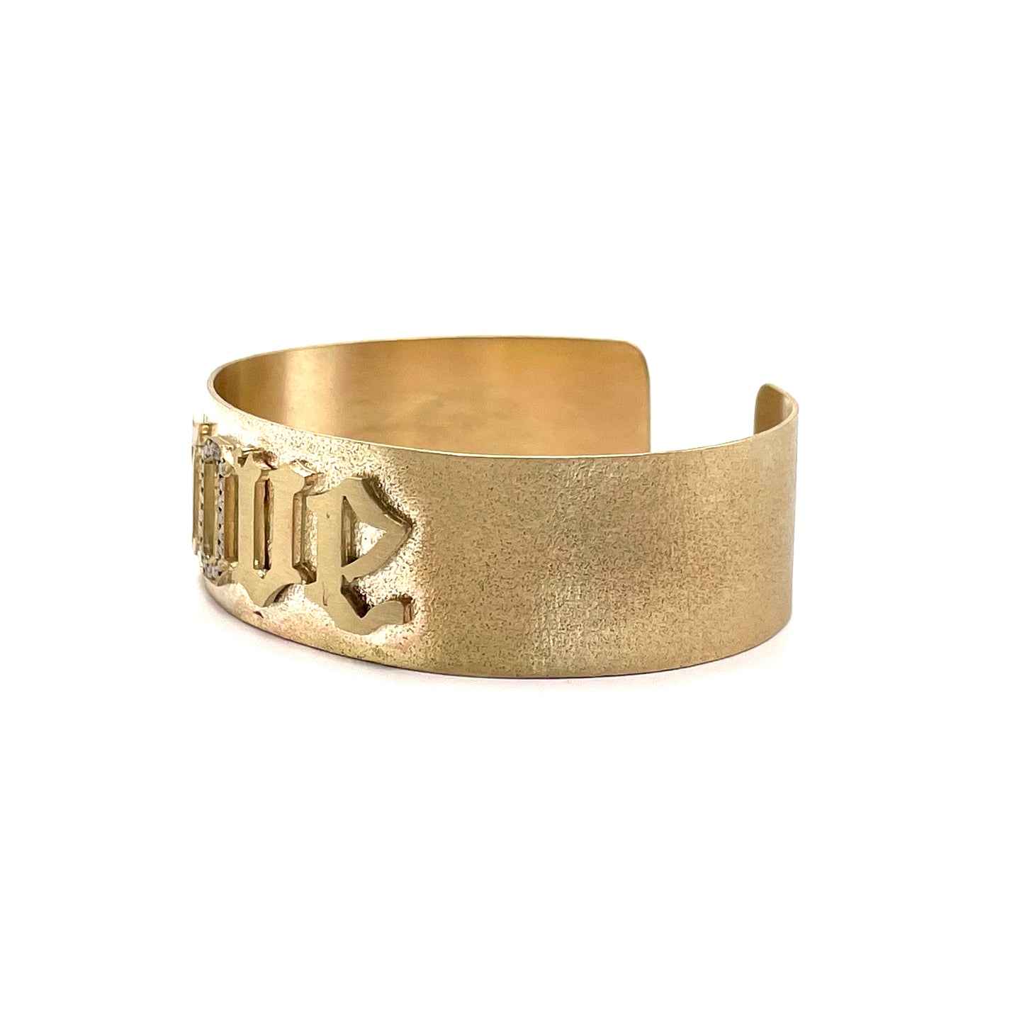 10K Gold and Diamonds 'Love' Cuff